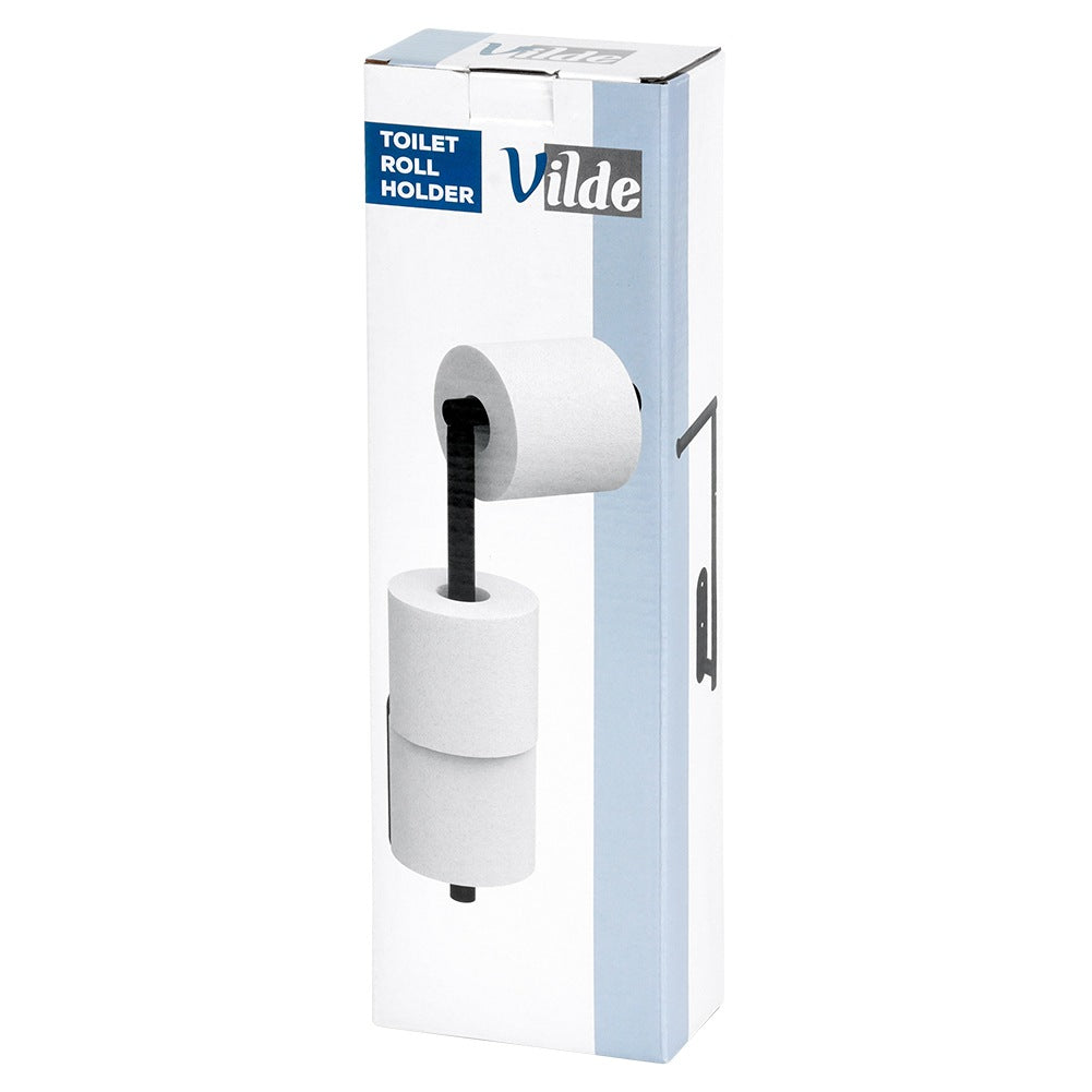 Black Steel Toilet Paper Holder, 46.5 cm