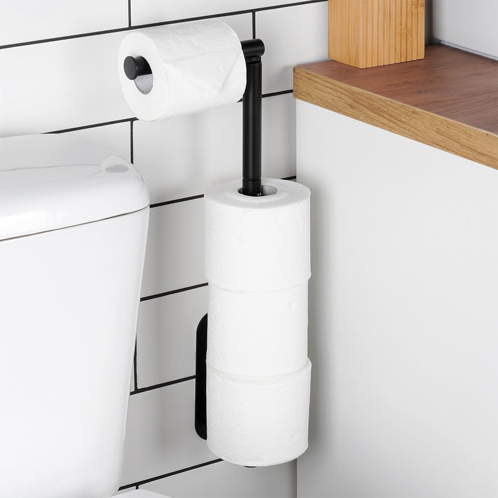 Black Steel Toilet Paper Holder, 46.5 cm