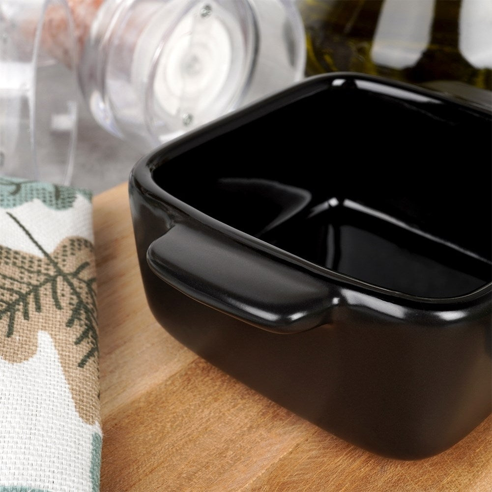 Black Stoneware Baking Dish - 80 ml Capacity, Versatile and Stylish