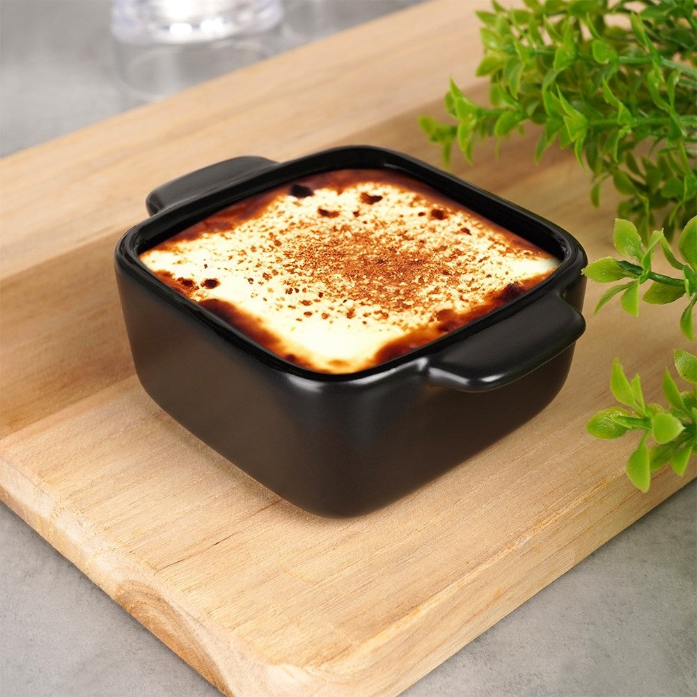 Black Stoneware Baking Dish - 80 ml Capacity, Versatile and Stylish