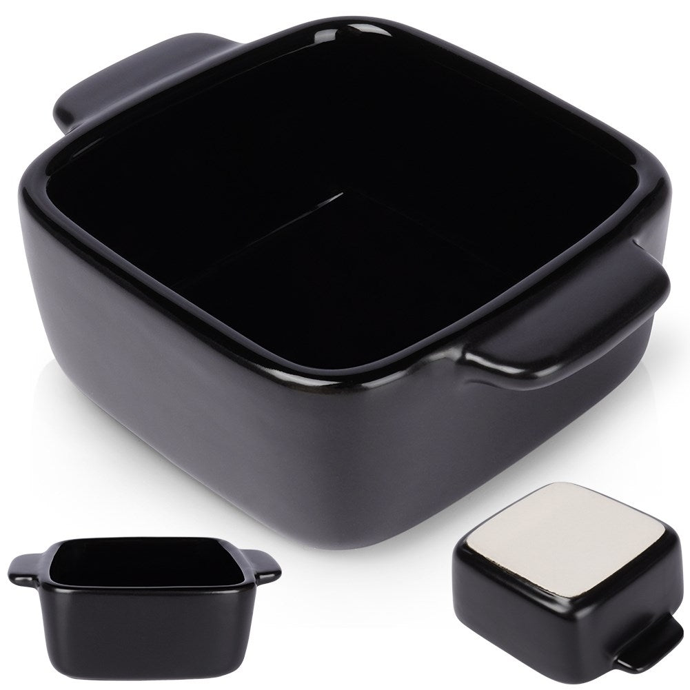 Black Stoneware Baking Dish - 80 ml Capacity, Versatile and Stylish