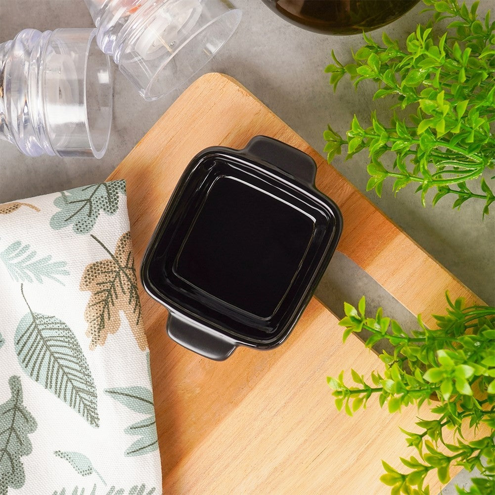 Black Stoneware Baking Dish - 80 ml Capacity, Versatile and Stylish
