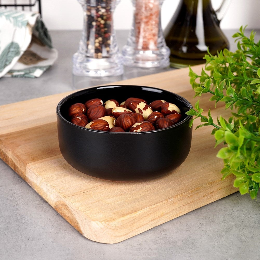 Black Stoneware Bowl 150ml - Perfect for Dips and Snacks