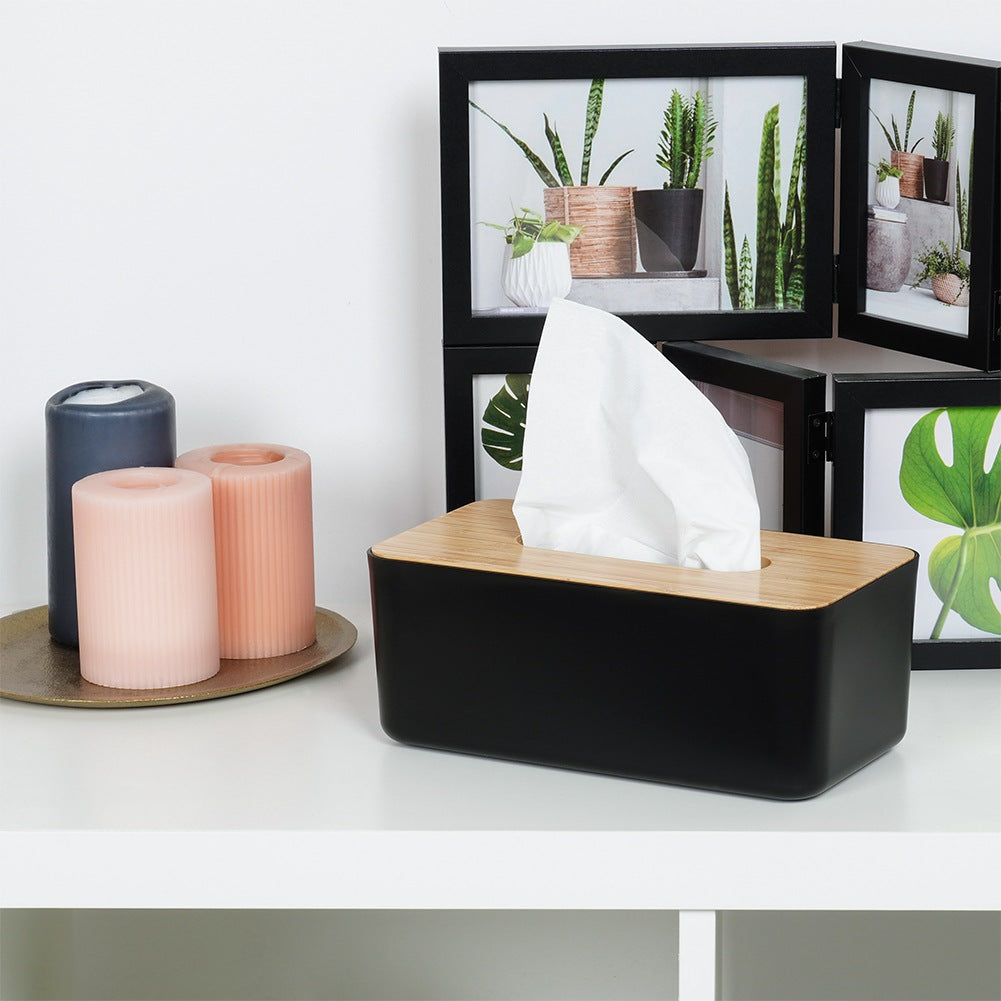 Black Tissue Box Holder, 24x13x9.5 cm