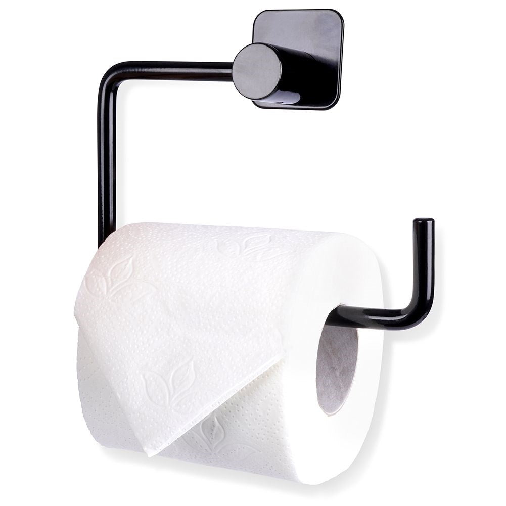 Black Toilet Roll Holder in Steel - Stylish Design