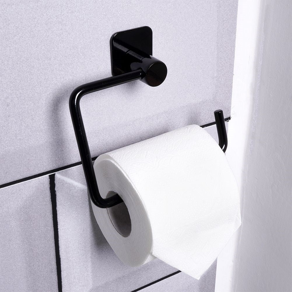 Black Toilet Roll Holder in Steel - Stylish Design