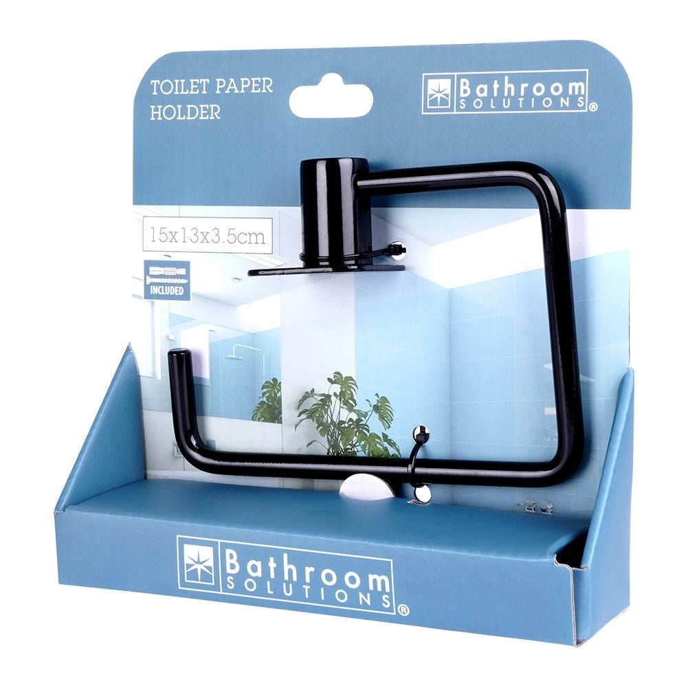 Black Toilet Roll Holder in Steel - Stylish Design