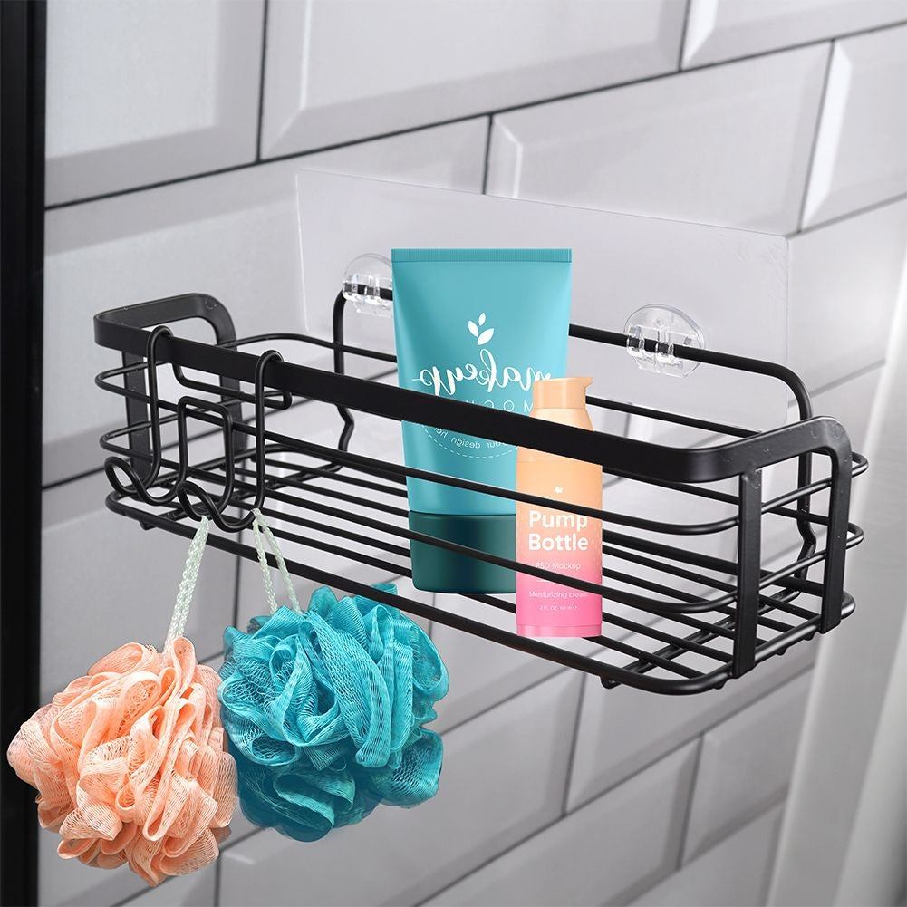 Black Wall Shelf for Bathroom - Simple Installation in Shower