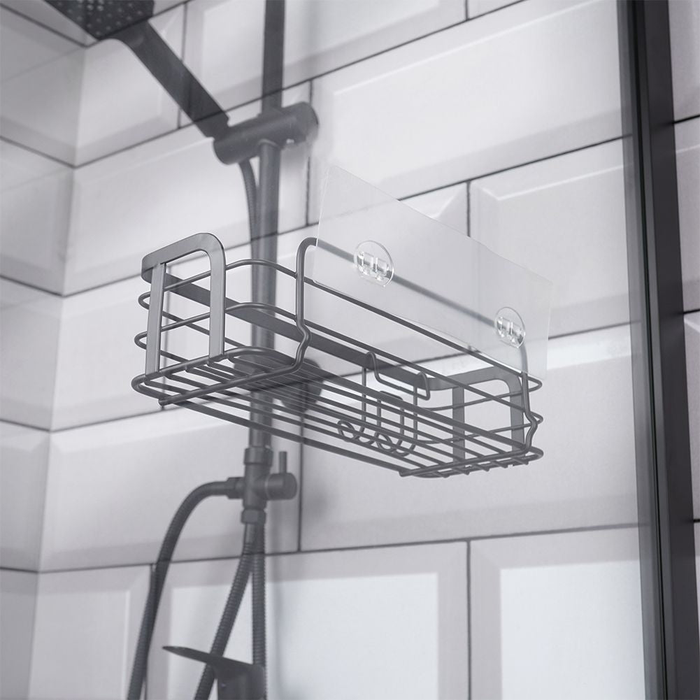 Black Wall Shelf for Bathroom - Simple Installation in Shower