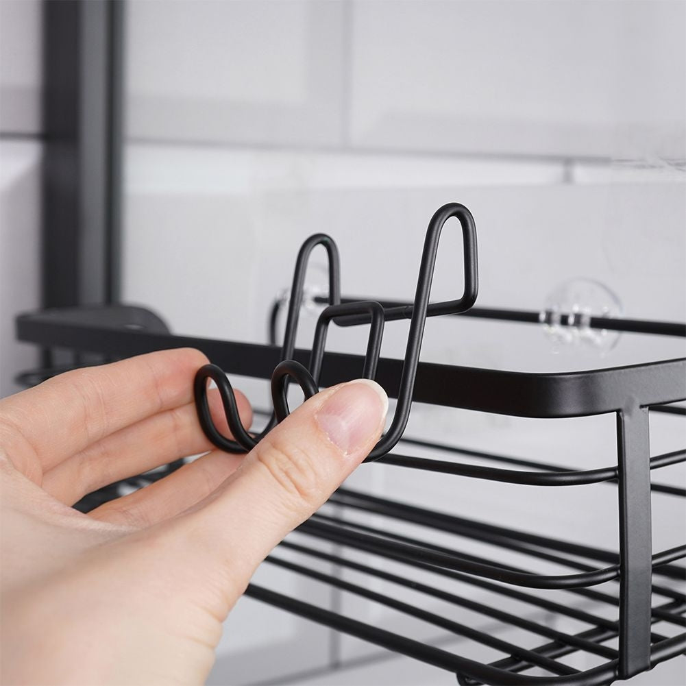 Black Wall Shelf for Bathroom - Simple Installation in Shower