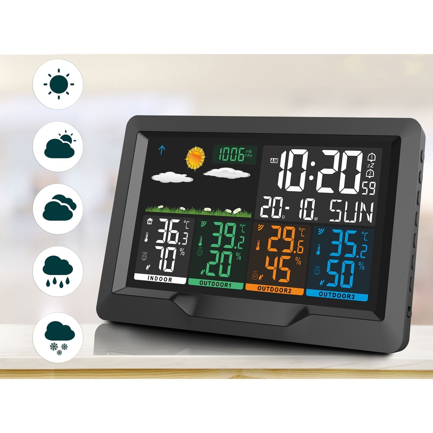 Black Weather Station with Display BD-904