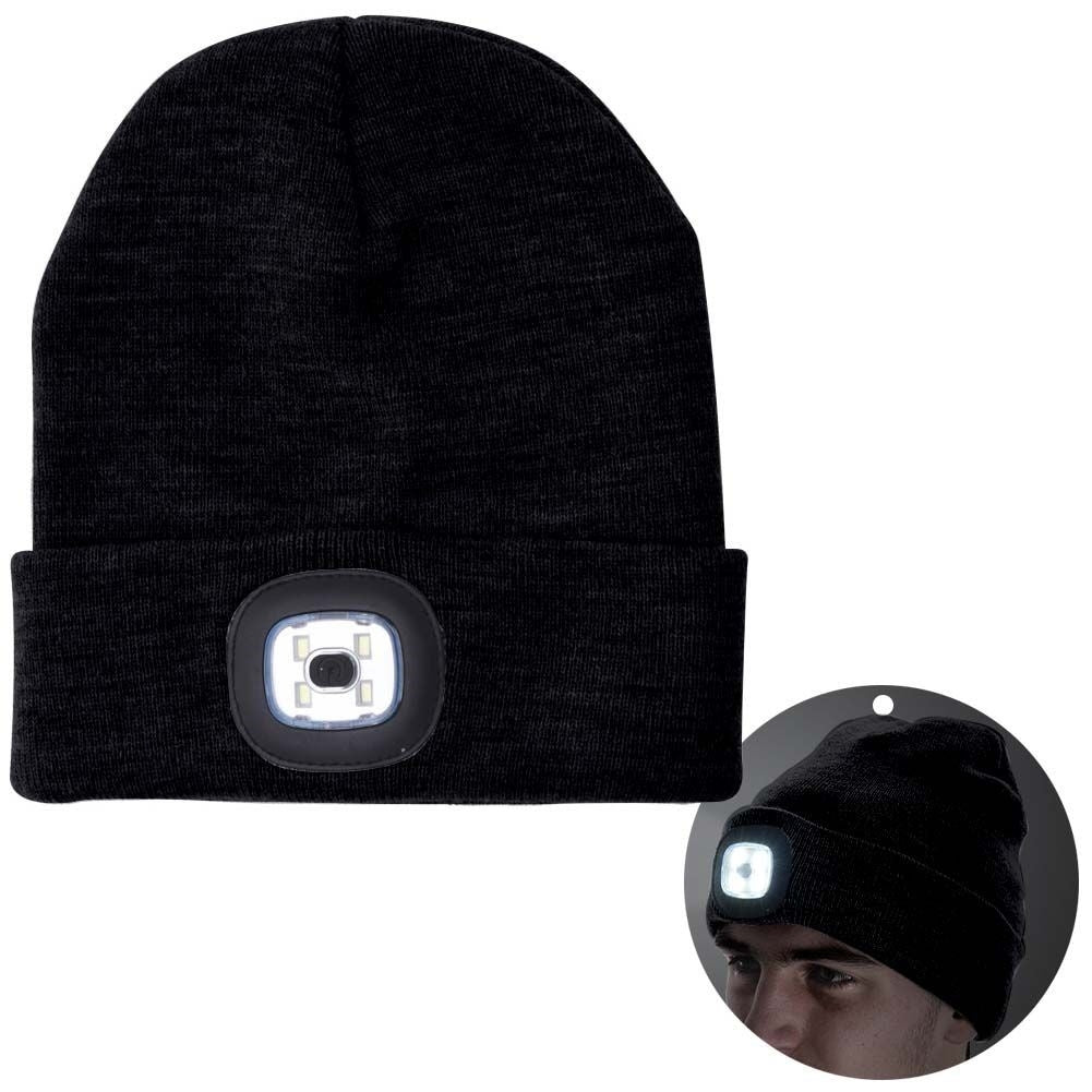 Black Winter hat with LED lamp