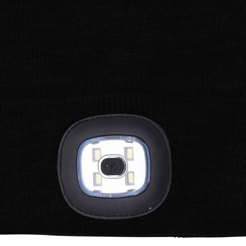 Black Winter hat with LED lamp