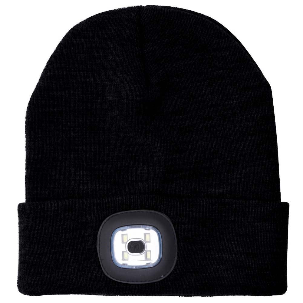 Black Winter hat with LED lamp