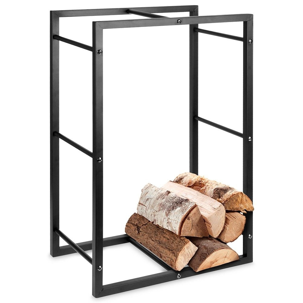 Black Wood Rack in Loft Style - Unique Decoration and Storage