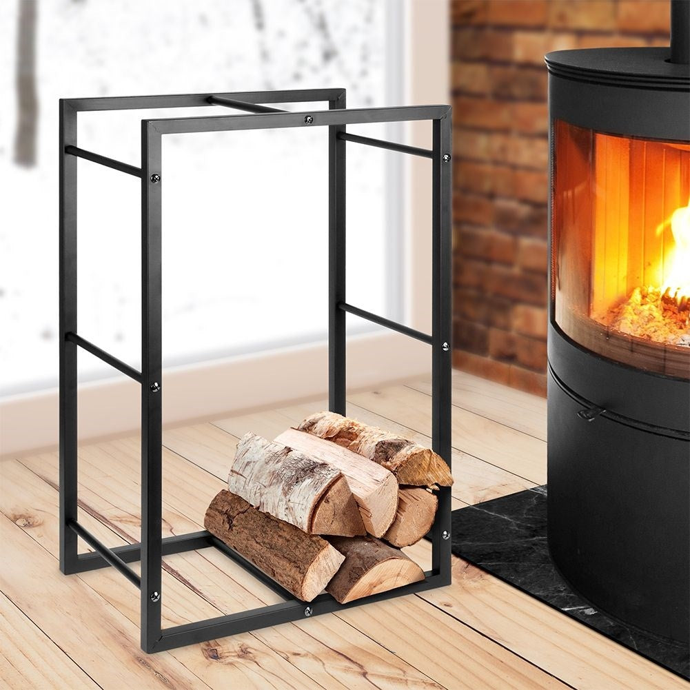 Black Wood Rack in Loft Style - Unique Decoration and Storage