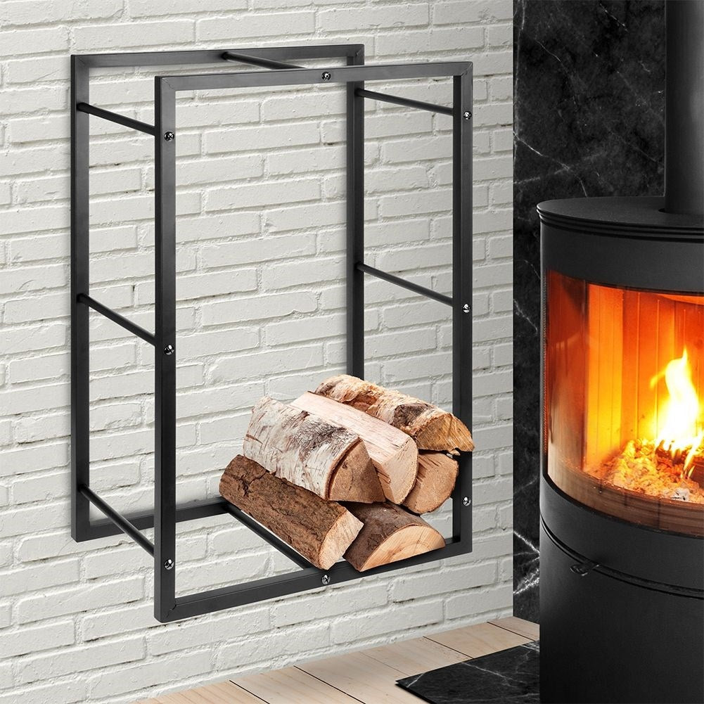 Black Wood Rack in Loft Style - Unique Decoration and Storage