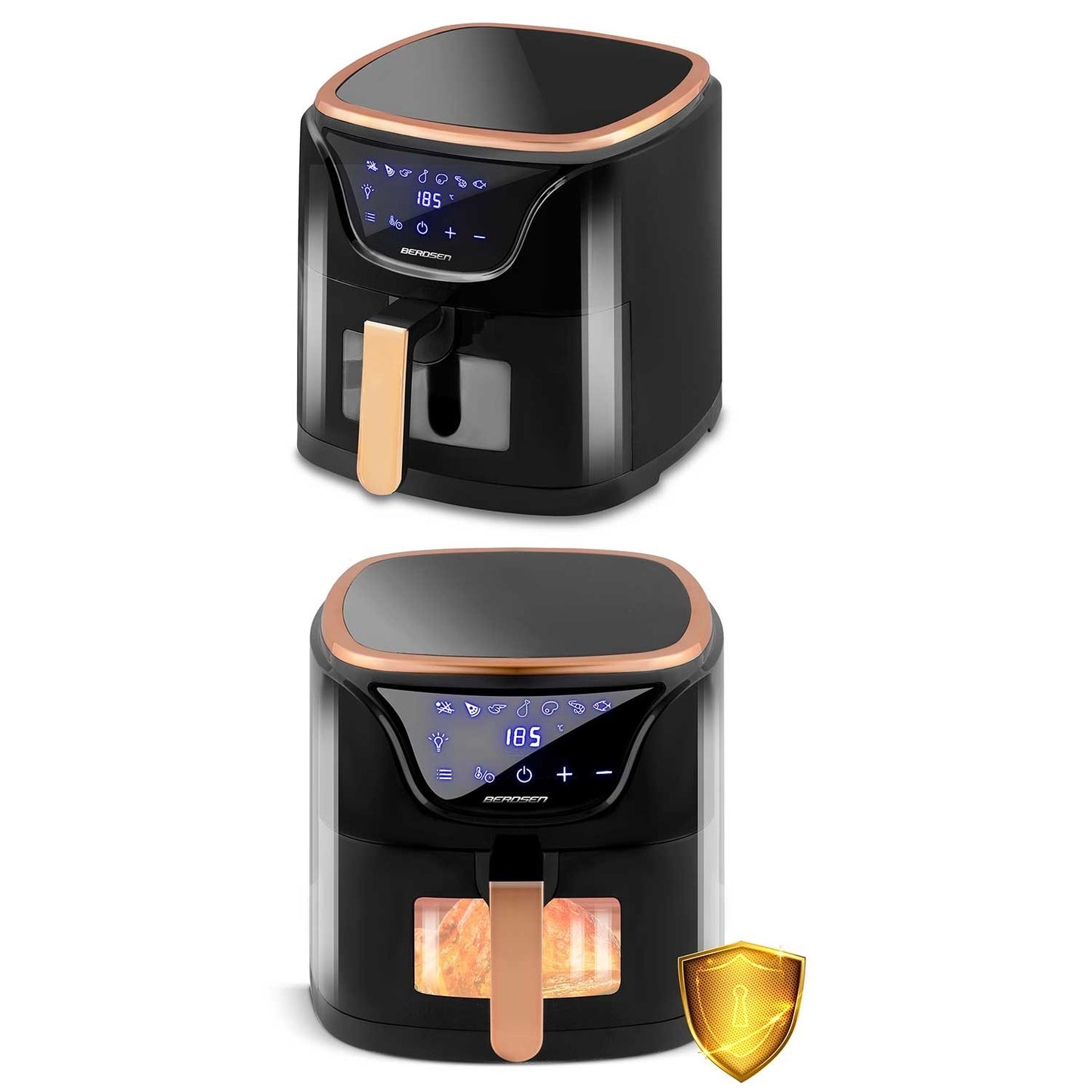Black and gold fat-free fryer BD-652
