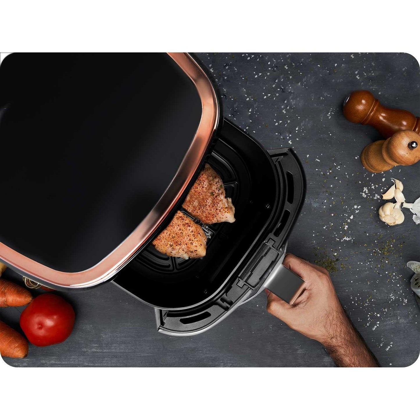 Black and gold fat-free fryer BD-652
