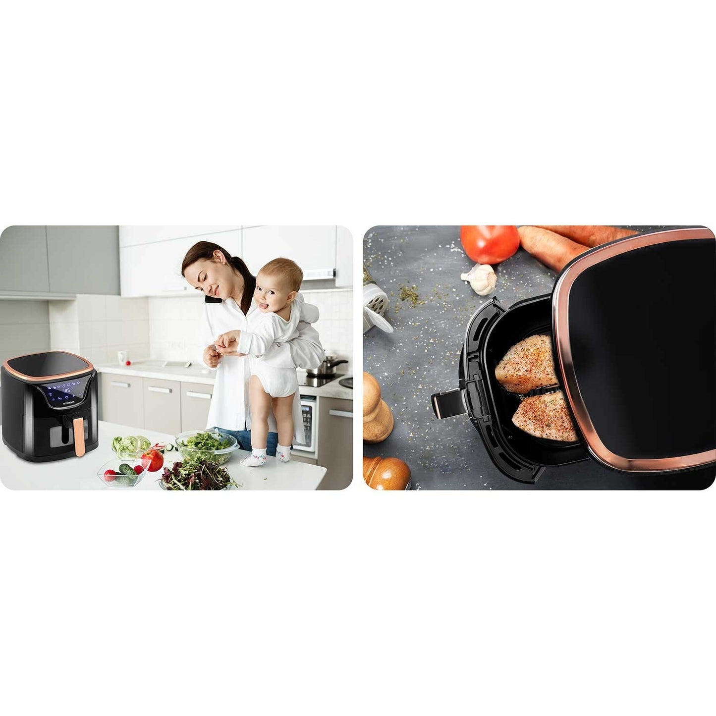 Black and gold fat-free fryer BD-652