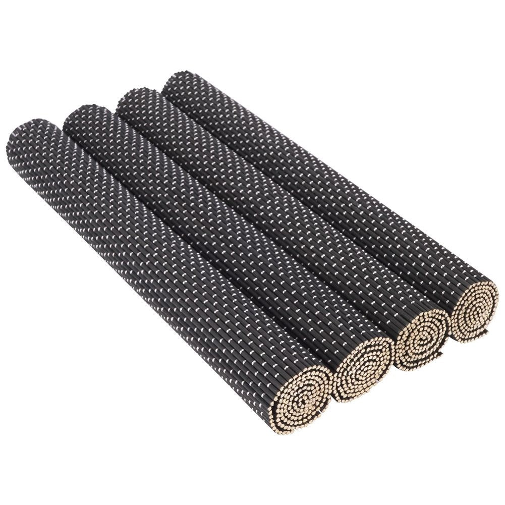 Black bamboo placemats - set of 4 rectangular