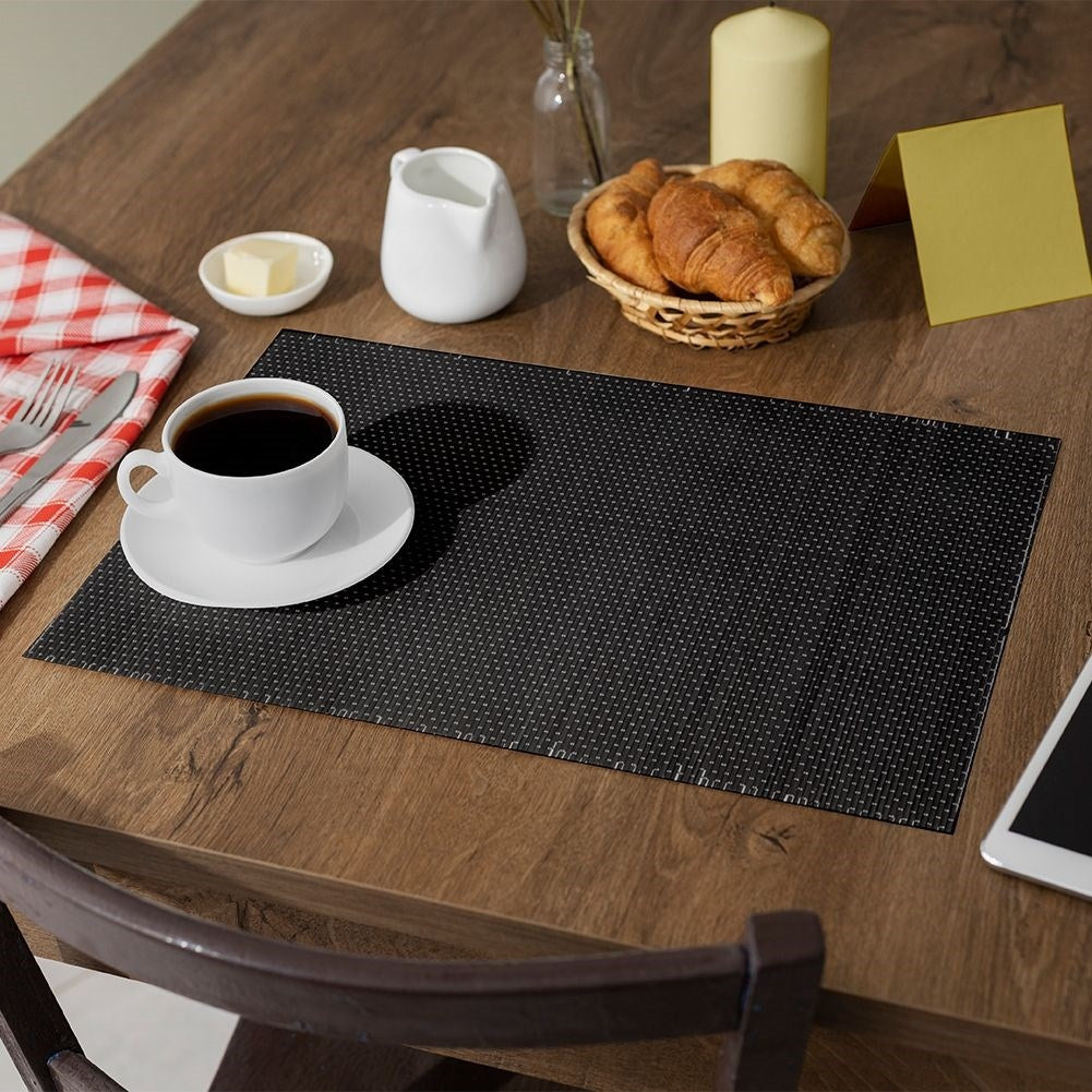 Black bamboo placemats - set of 4 rectangular