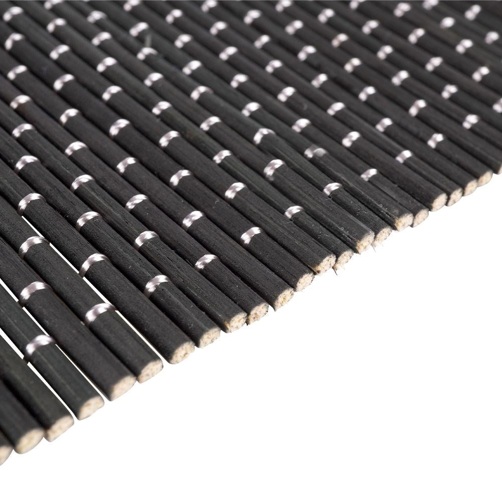 Black bamboo placemats - set of 4 rectangular