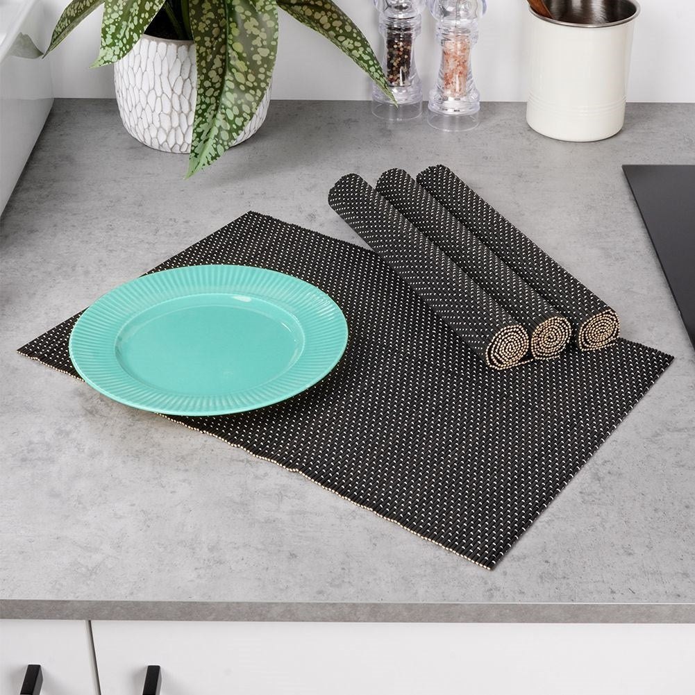 Black bamboo placemats - set of 4 rectangular