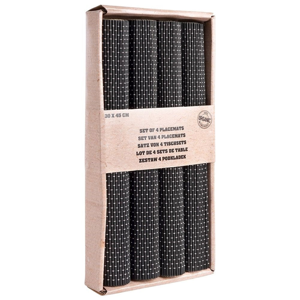 Black bamboo placemats - set of 4 rectangular