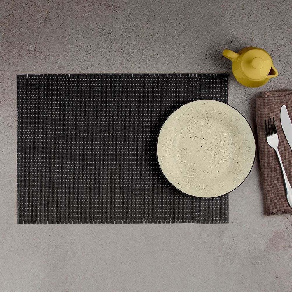 Black bamboo placemats - set of 4 rectangular