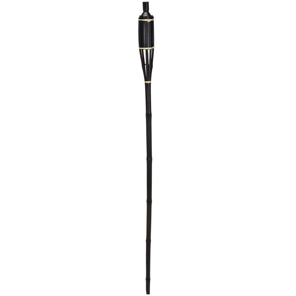 Black bamboo torch with kerosene for garden, unique atmosphere
