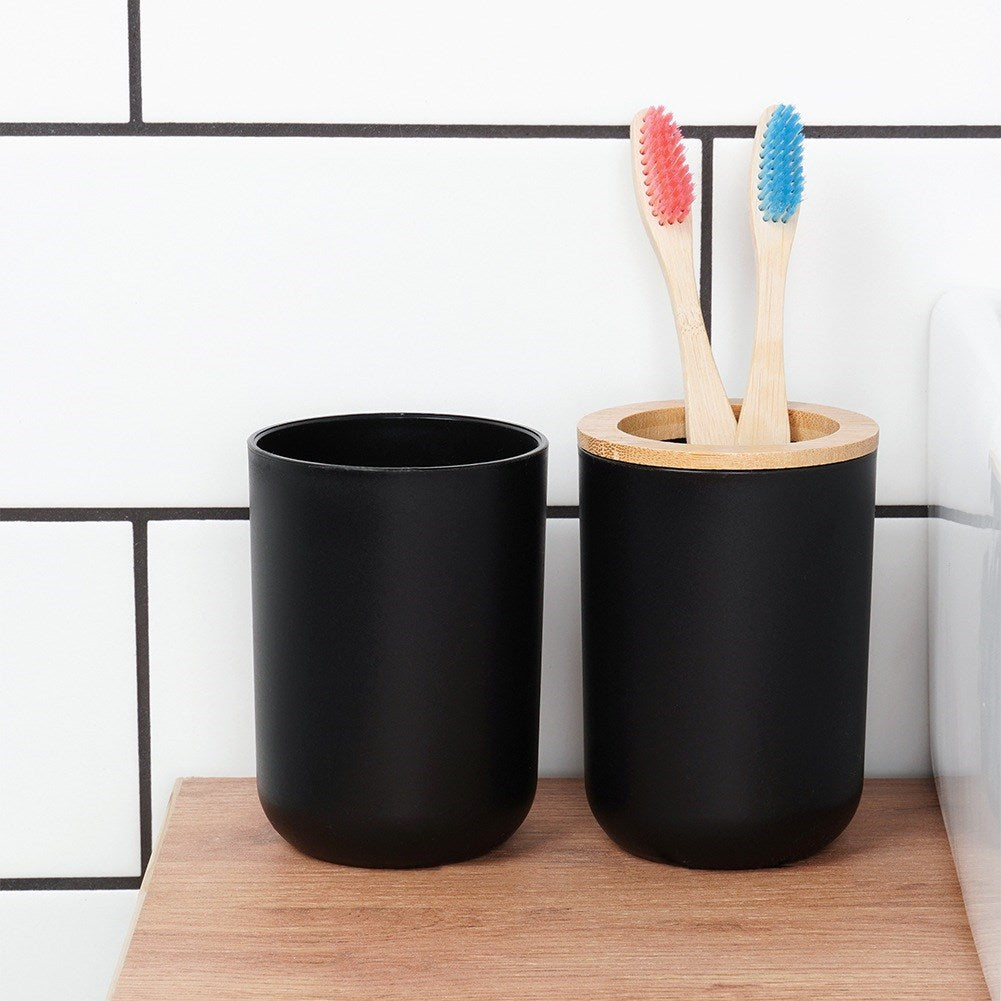 Black bathroom set, 6 pieces
