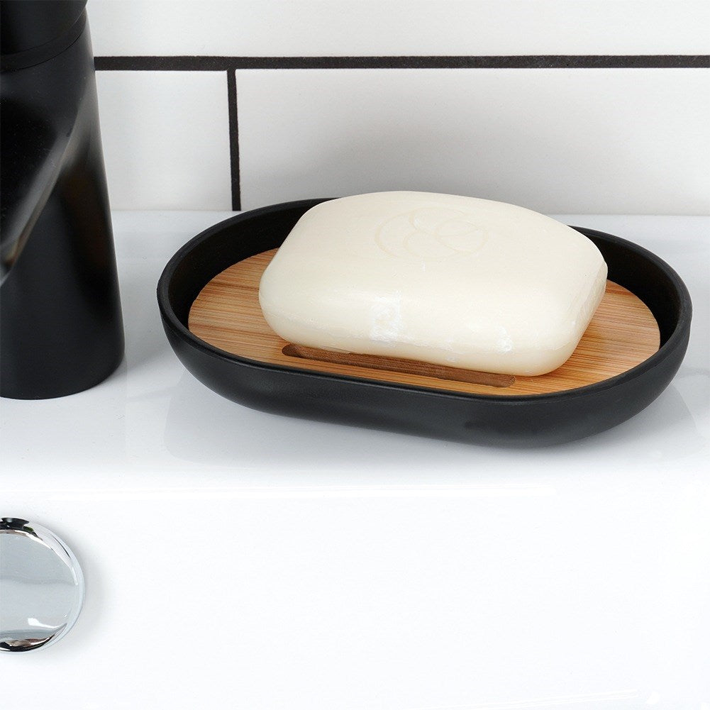 Black bathroom set, 6 pieces