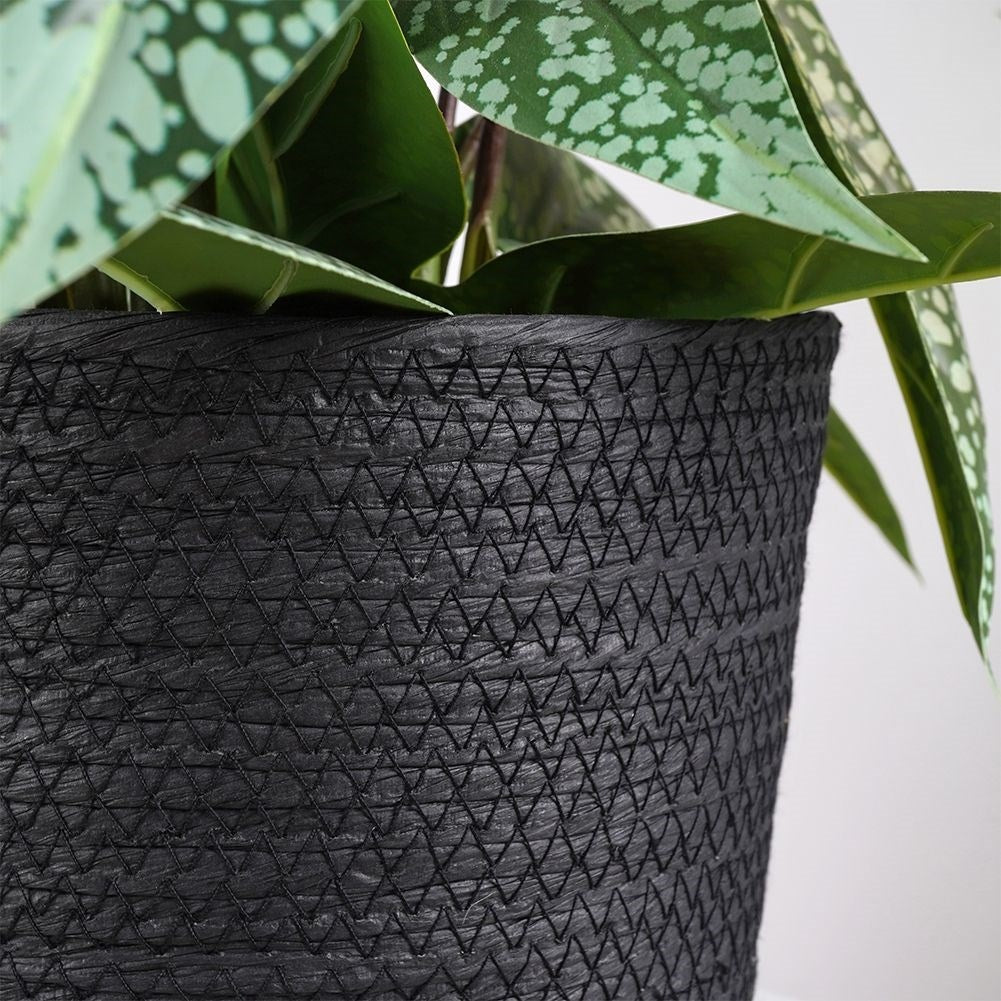 Black bin - Boho style, pot or storage