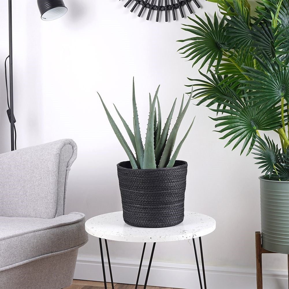 Black bin - Boho style, pot or storage