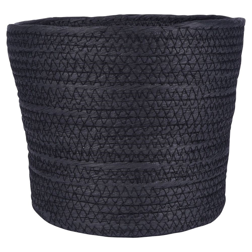 Black bin - Boho style, pot or storage