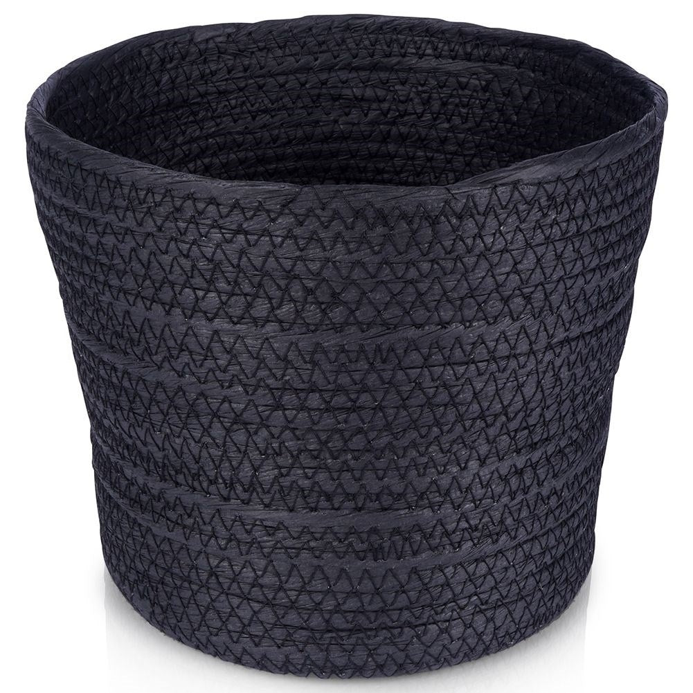 Black bin - Boho style, pot or storage