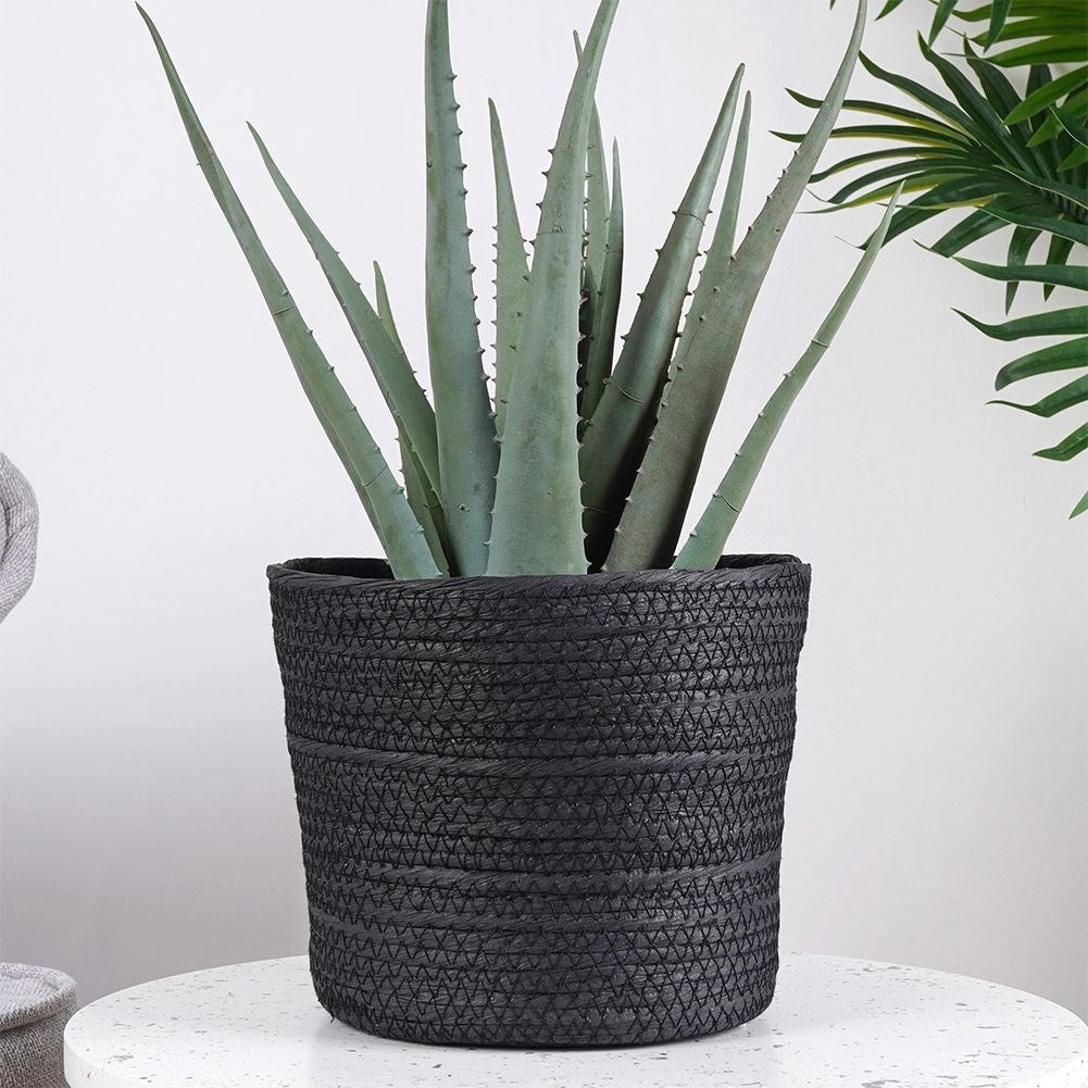 Black bin - Boho style, pot or storage