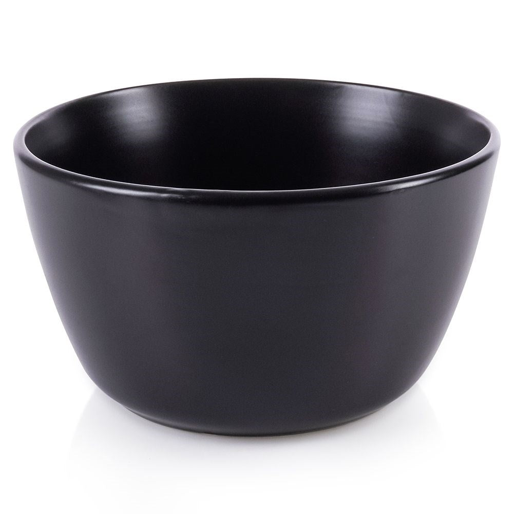 Black ceramic bowl: microwave and dishwasher safe