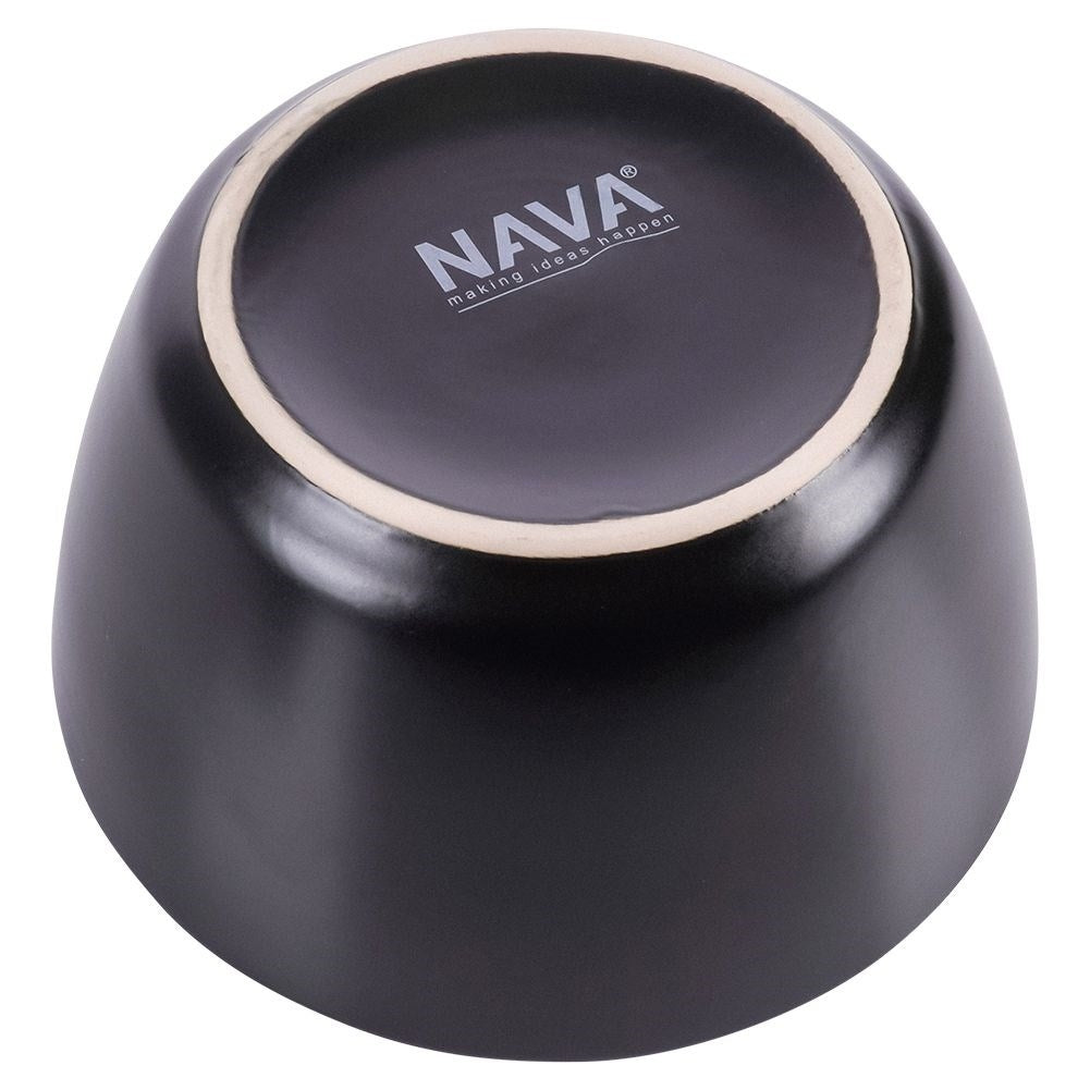 Black ceramic bowl: microwave and dishwasher safe