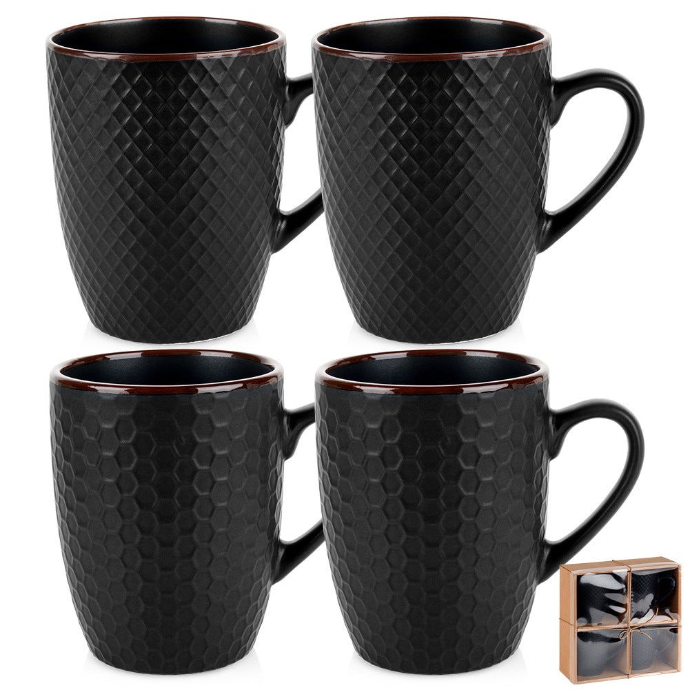 Black ceramic mugs 400 ml 4 pcs.