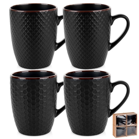 Black ceramic mugs 400 ml 4 pcs.