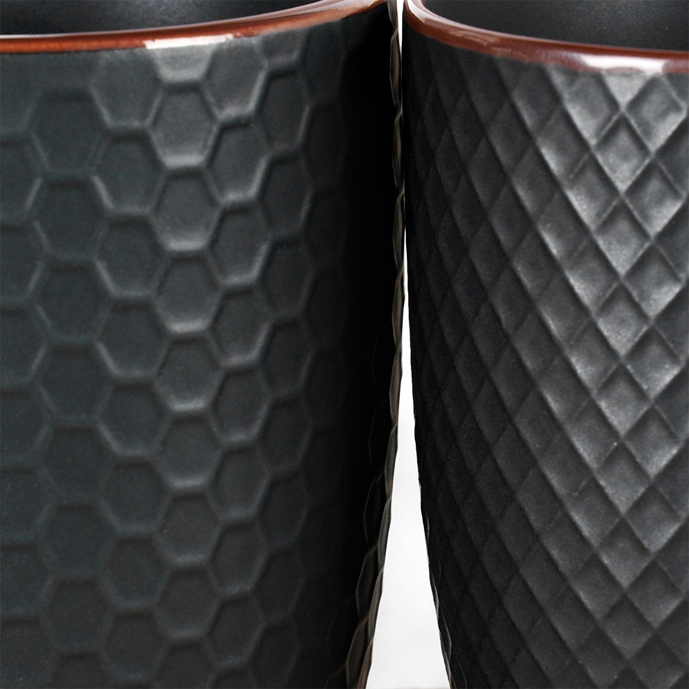 Black ceramic mugs 400 ml 4 pcs.