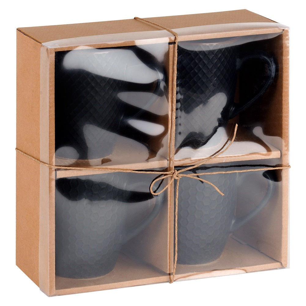 Black ceramic mugs 400 ml 4 pcs.