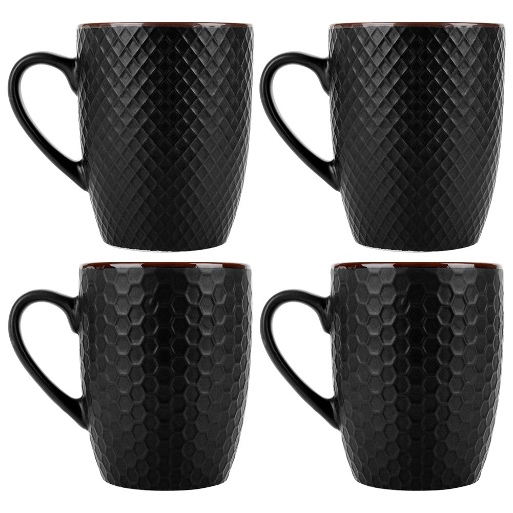 Black ceramic mugs 400 ml 4 pcs.