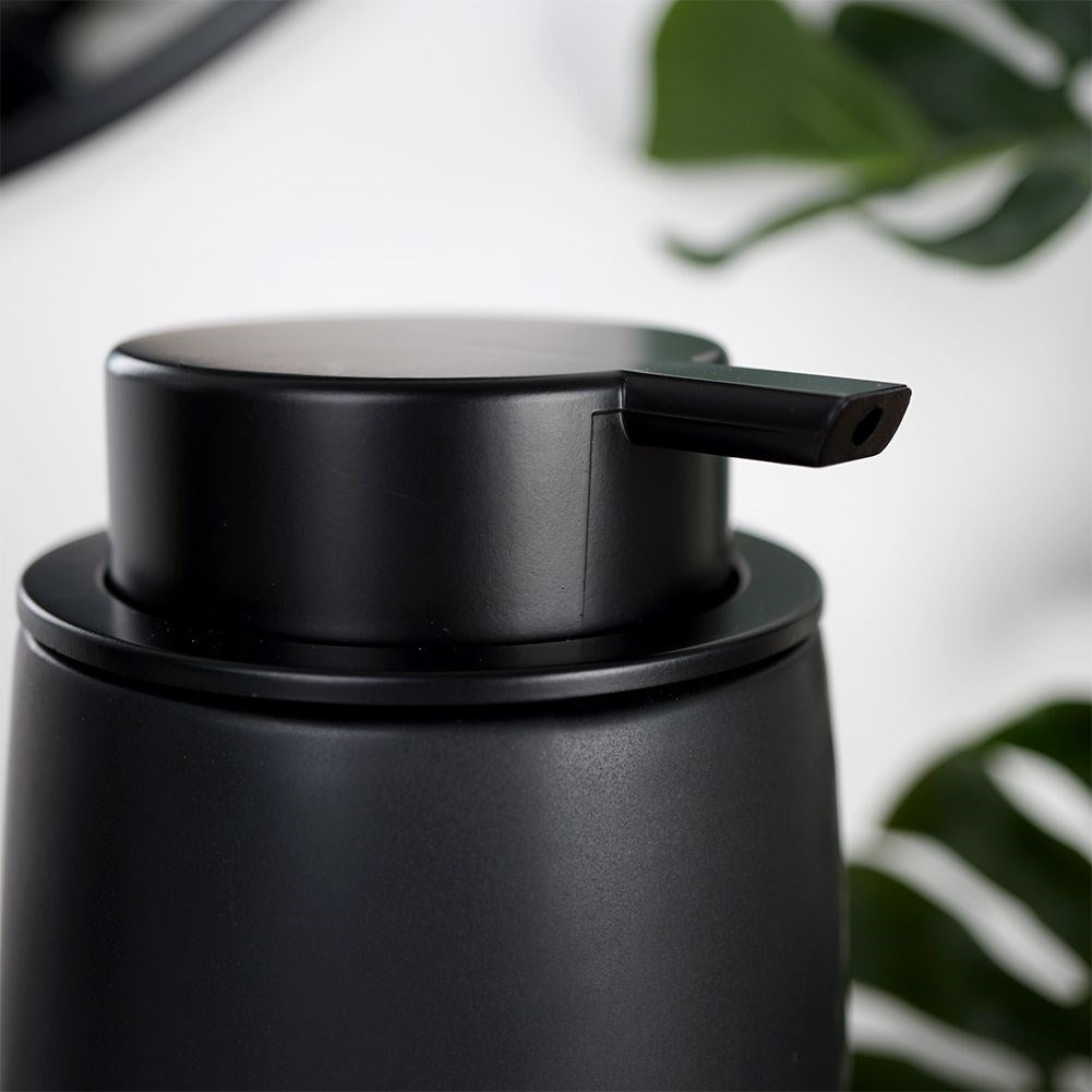 Black ceramic soap pump for kitchen and bathroom