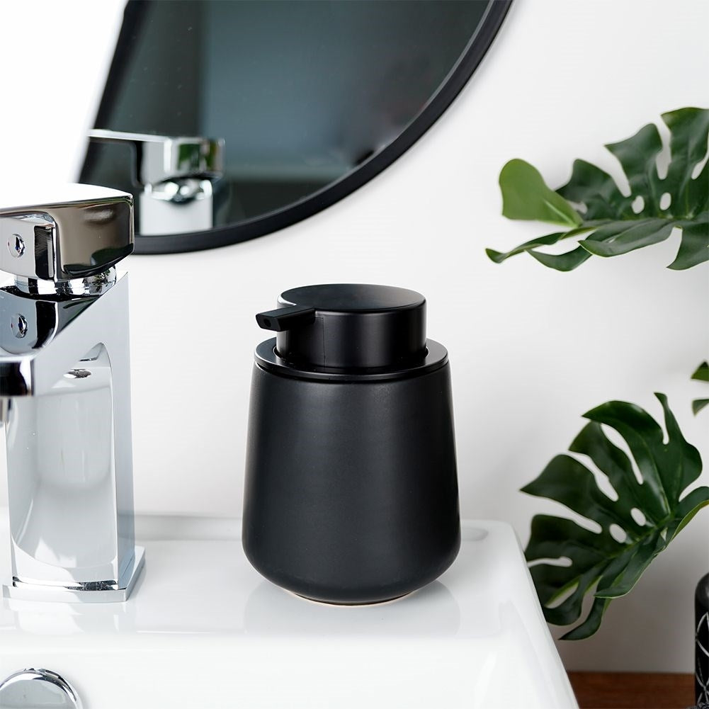 Black ceramic soap pump for kitchen and bathroom