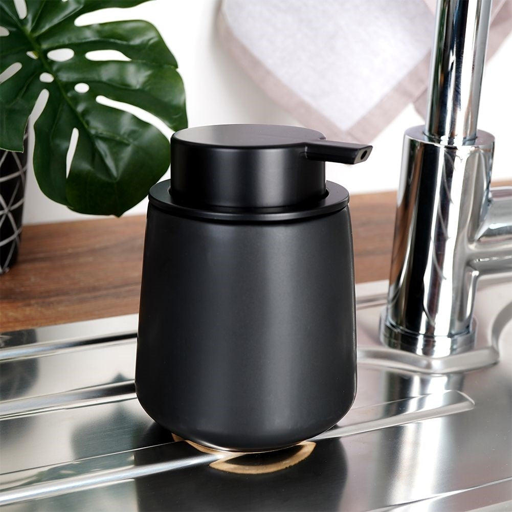 Black ceramic soap pump for kitchen and bathroom