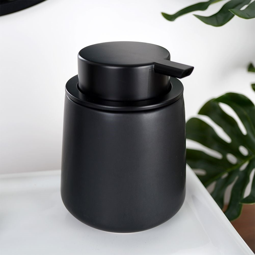 Black ceramic soap pump for kitchen and bathroom