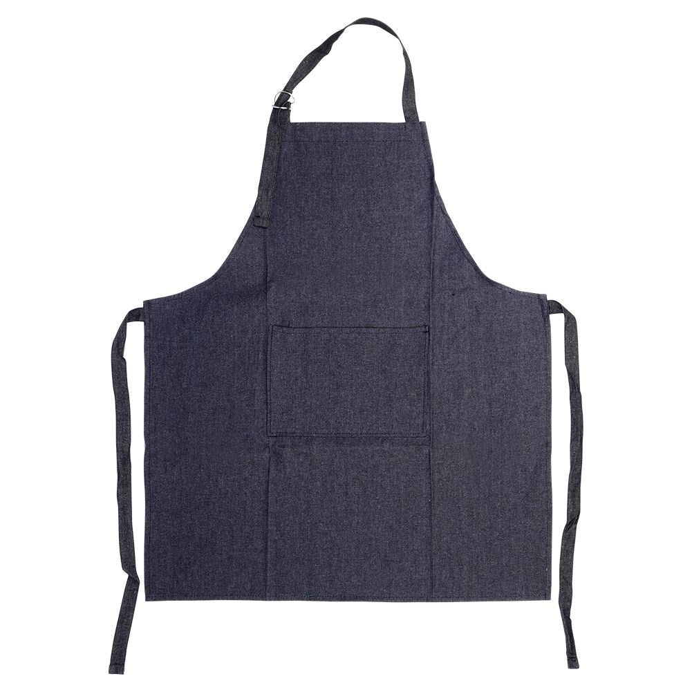 Black cotton denim apron for cooking and grilling